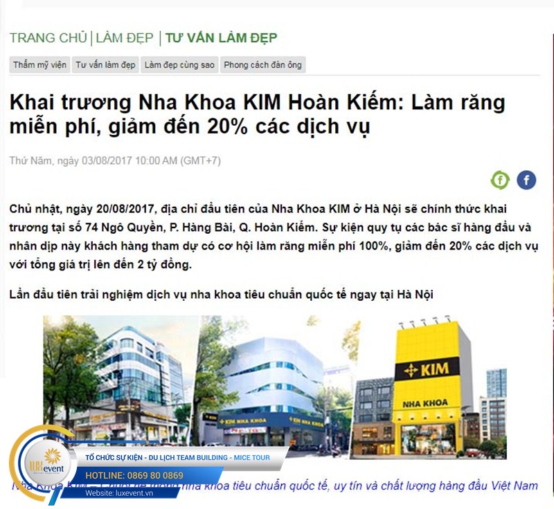 truyền thông sự kiện khai trương nha khoa, phòng khám, nhà thuốc